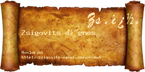 Zsigovits Ágnes névjegykártya