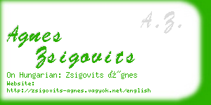 agnes zsigovits business card